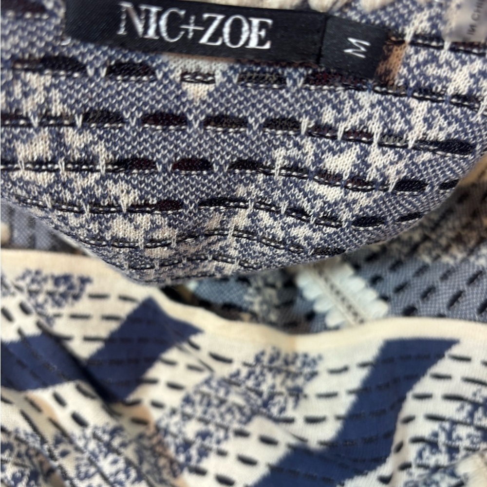 NIC+ZOE Navy and Beige Chevron Knit Dress - Picture 5 of 6